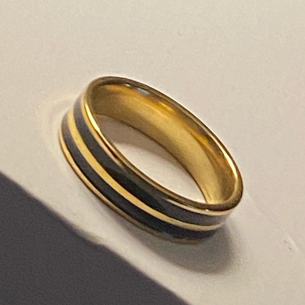 3/25 Stainless Steel Band Ring wedding black - Picture 8 of 16